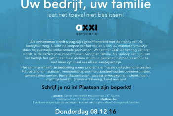 Uw bedrijf, uw familie. Laat het toeval niet beslissen!